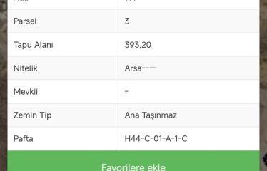 ÇORUH-ZAHİT MAHALLESİ SINIRINDA ÇİFT CEPHELİ SATILIK 393,20 M² ARSA ALANI